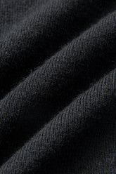 Knitted Top with High Neckline and Cuts - Black